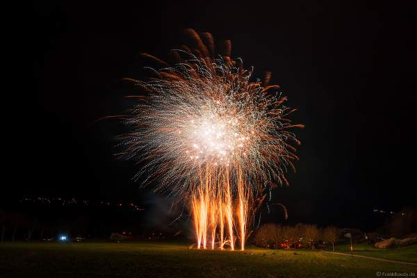 Großes Feuerwerk-Vorschießen beim PYROFORUM 2023 oberhalb des Loreley-Plateaus