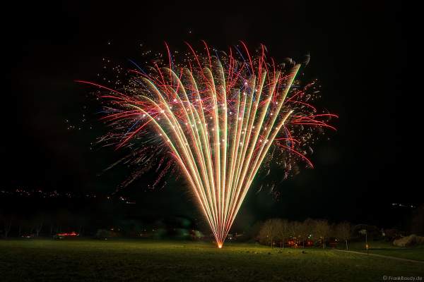Großes Feuerwerk-Vorschießen beim PYROFORUM 2023 oberhalb des Loreley-Plateaus