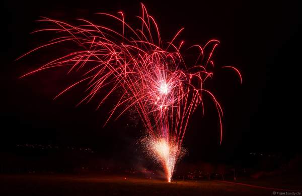 Großes Feuerwerk-Vorschießen beim PYROFORUM 2023 oberhalb des Loreley-Plateaus