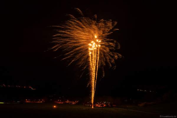 Großes Feuerwerk-Vorschießen beim PYROFORUM 2023 oberhalb des Loreley-Plateaus