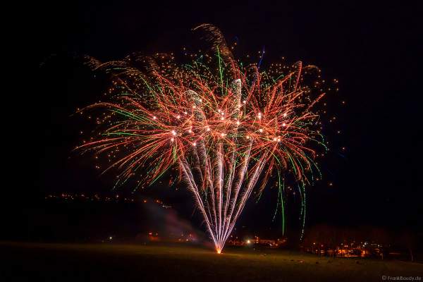 Großes Feuerwerk-Vorschießen beim PYROFORUM 2023 oberhalb des Loreley-Plateaus