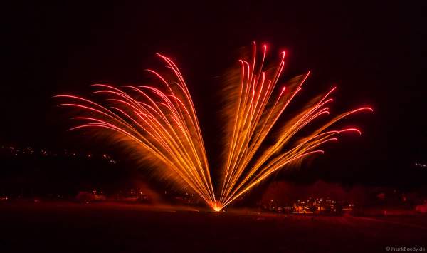 Großes Feuerwerk-Vorschießen beim PYROFORUM 2023 oberhalb des Loreley-Plateaus