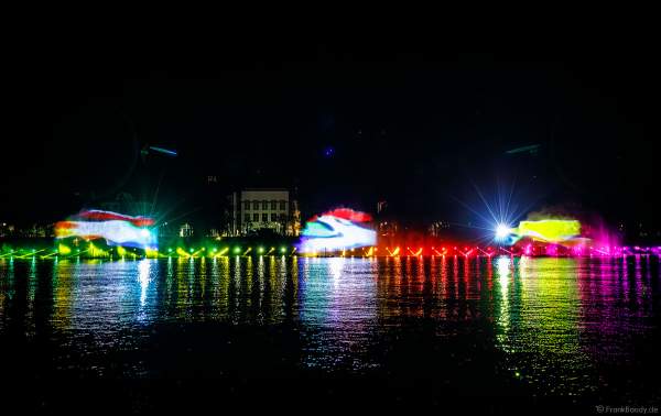 Lichtshow ODE-AN-DIE-DEMOKRATIE in Frankfurt beim Paulskirchenfest 2023