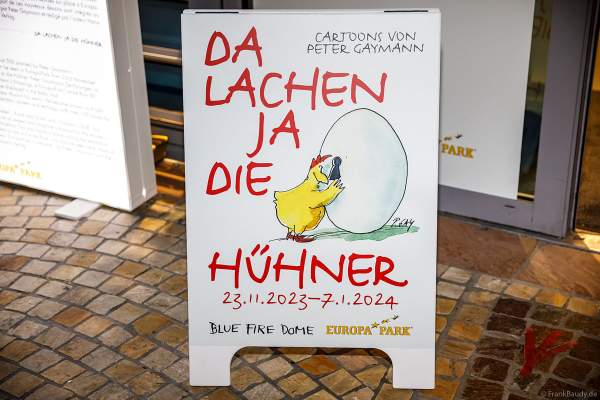 Ausstellung von Peter-Gaymann - Da-lachen-ja-die-Huehner - während der Wintersaison 2023/2024 im Europa-Park