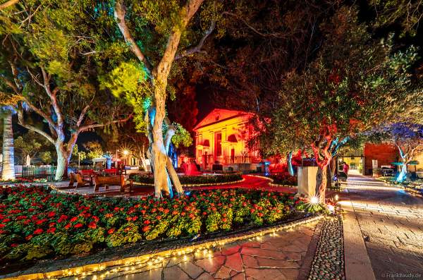 Upper Barrakka Gardens in Valletta festlich geschmückt für das Jubiläum: Malta - 20 Jahren EU-Mitglied