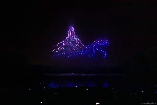 Rhein in Flammen in Bonn/Rheinaue 2024 mit einer Drohnenshow/Lichtshow