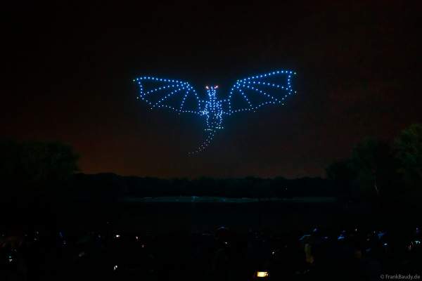 Rhein in Flammen in Bonn/Rheinaue 2024 mit einer Drohnenshow/Lichtshow