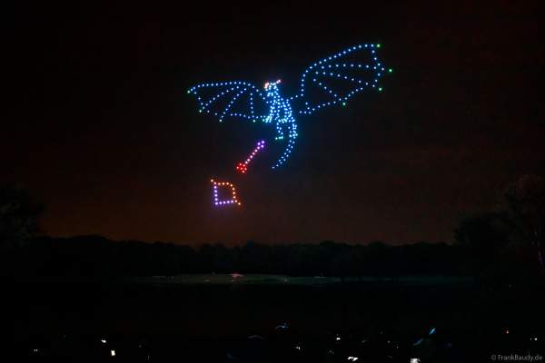 Rhein in Flammen in Bonn/Rheinaue 2024 mit einer Drohnenshow/Lichtshow