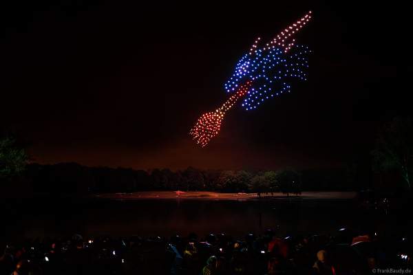 Rhein in Flammen in Bonn/Rheinaue 2024 mit einer Drohnenshow/Lichtshow