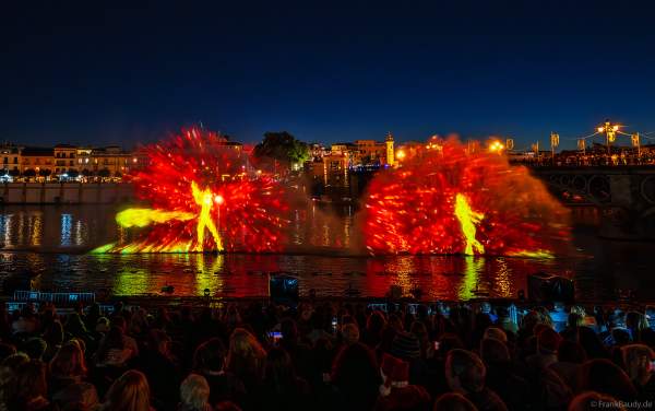 Die Weihnachtsshow NAVIGALIA in Sevilla beeindruckt mit einer gigantischen Wasser-, Licht- und Lasershow und begeistert Hunderttausende Besucher