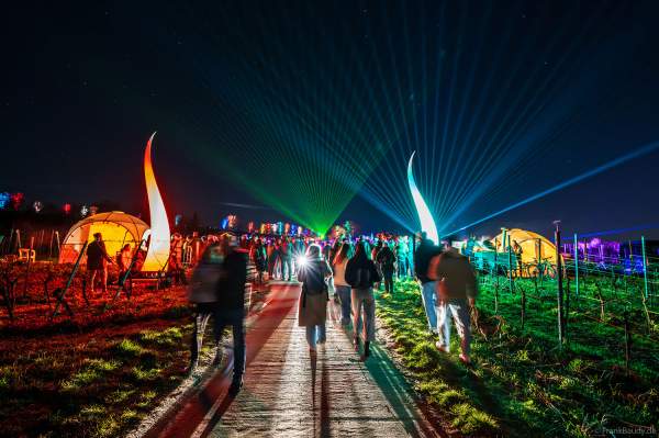 Weinbergnacht 2025 in Bad Dürkheim mit strahlender Lichtshow und Laser auf den Weinbergen