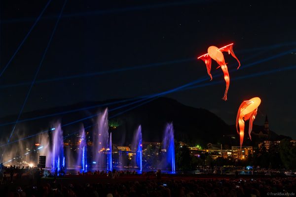 Imaginäre leuchtende Vögel, die Luminéoles, sorgten bei Fête du lac d’Annecy 2025 für magische Momente