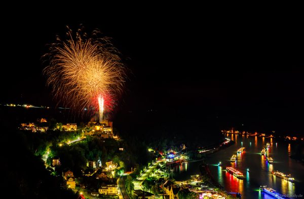 Feuerwerksspektakel bei Rhein in Flammen Sankt Goar 2025 – Burg Rheinfels leuchtet zum Jubiläum