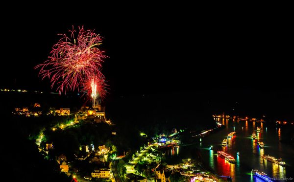 Feuerwerksspektakel bei Rhein in Flammen Sankt Goar 2025 – Burg Rheinfels leuchtet zum Jubiläum