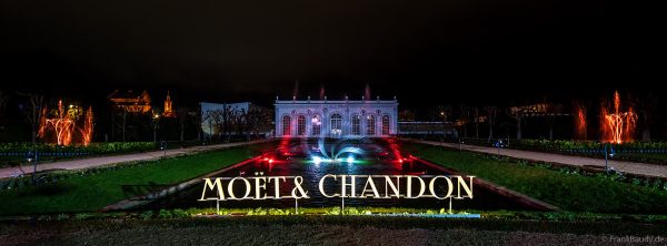 Abendliche Wassershow bei Moët & Chandon Épernay