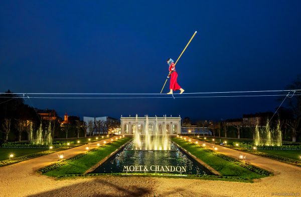 Historische Orangerie von Moët & Chandon im Lichterglanz