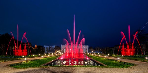 Historische Orangerie von Moët & Chandon im Lichterglanz