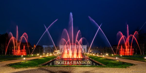 Historische Orangerie von Moët & Chandon im Lichterglanz