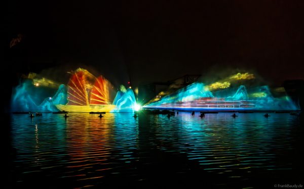 Water Screens mit animierten Projektionen bei der CroisiEurope Jubiläumsfeier in Straßburg – 50 Jahre Flusskreuzfahrt