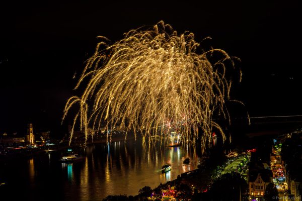 Feuerwerk bei Rhein in Flammen 2026 an der Loreley