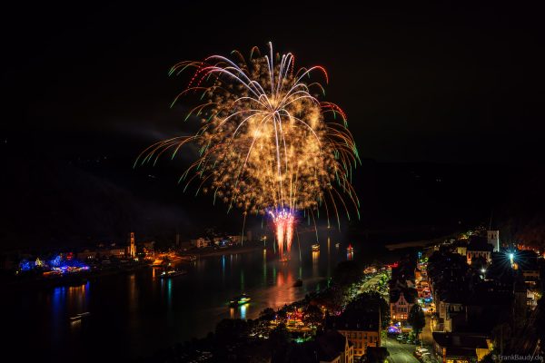 Feuerwerk bei Rhein in Flammen 2026 an der Loreley