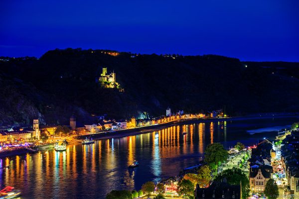 St. Goar und St. Goarshausen zur blauen Stunde